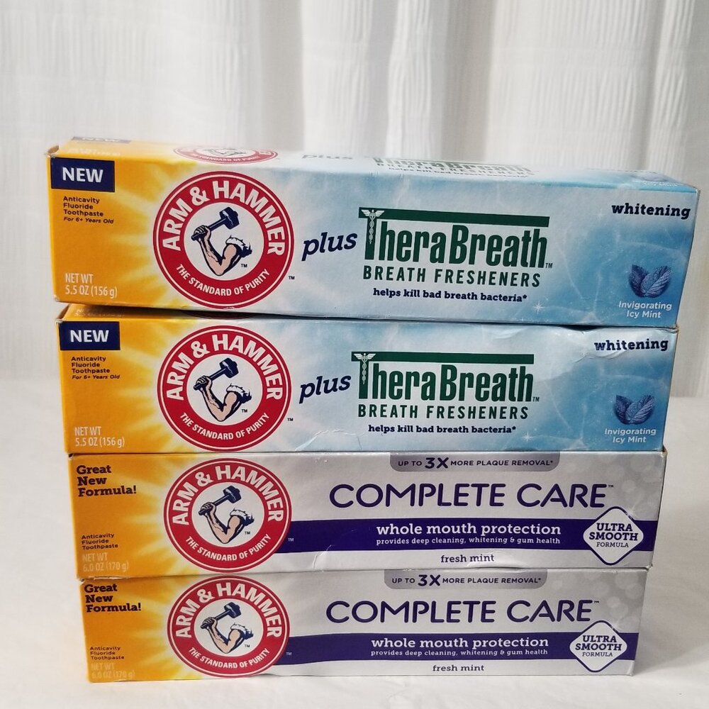 Arm & Hammer 2 Complete Care + 2 Thera Breath tooth paste Brand New